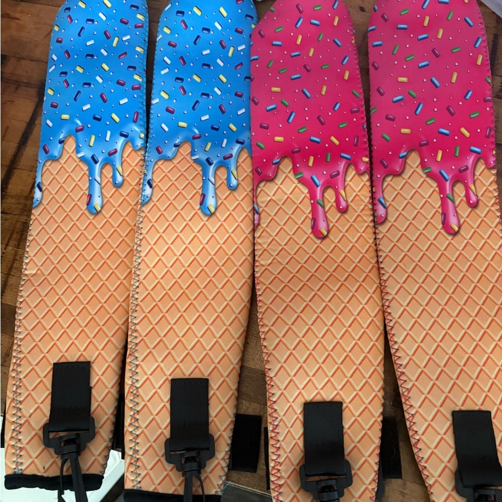 Ice Cream Drip bat covers in Blue & Pink (4) with hooks new